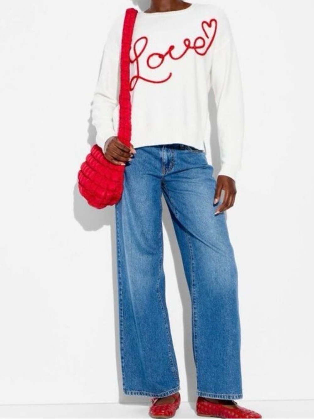 Women's “ Love “ Graphic
Pullover Sweater - White and red size xxl - Picture 3 of 8